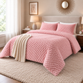 Al Abyad Roselle soft pink bubble plush cotton coverlet