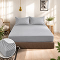 Premium 100% Cotton Fitted Bed Set - Silver Grey